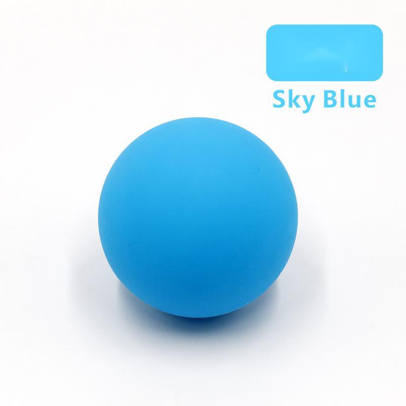 Silicone single ball Fascia ball massage ball in sky blue color, diameter 63MM for fitness and health massage.