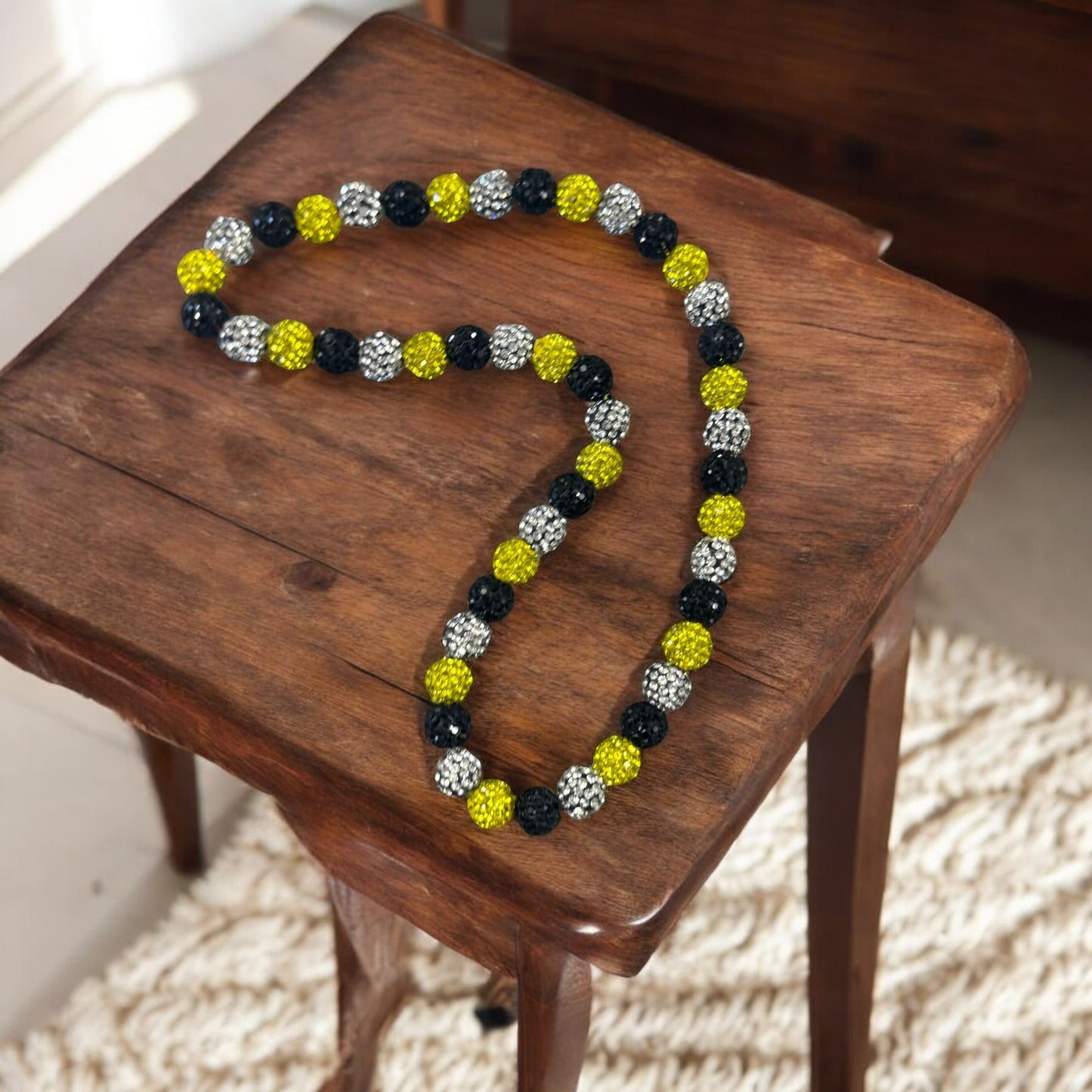 Home Plate Black Yellow 16" Baseball Necklace