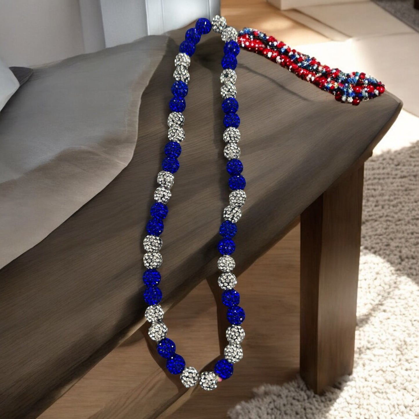 Curveball Blue 16" Unisex Baseball Necklace