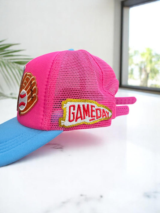 Baseball Patch Hat – Handmade with vibrant colors and unique patches, perfect for baseball fans and collectors.