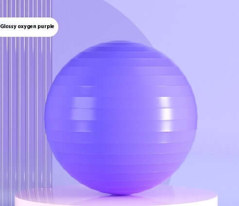 Yoga Hip-thickening Ball thick explosion-proof children's ball pat ball yoga ball Pilates ball in glossy purple.