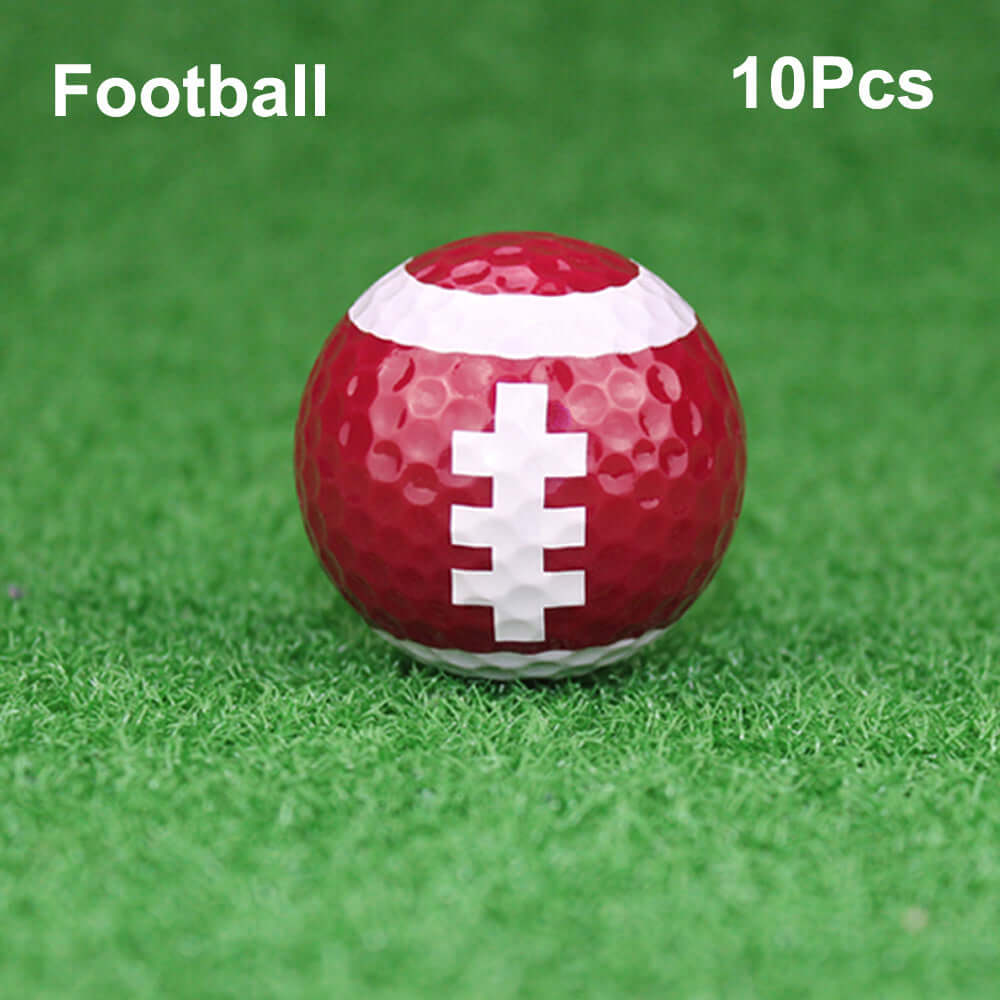 Golf Practice Ball Game Ball Gift Ball Sports Ball Gift Set in red football design, set of 10 pieces.