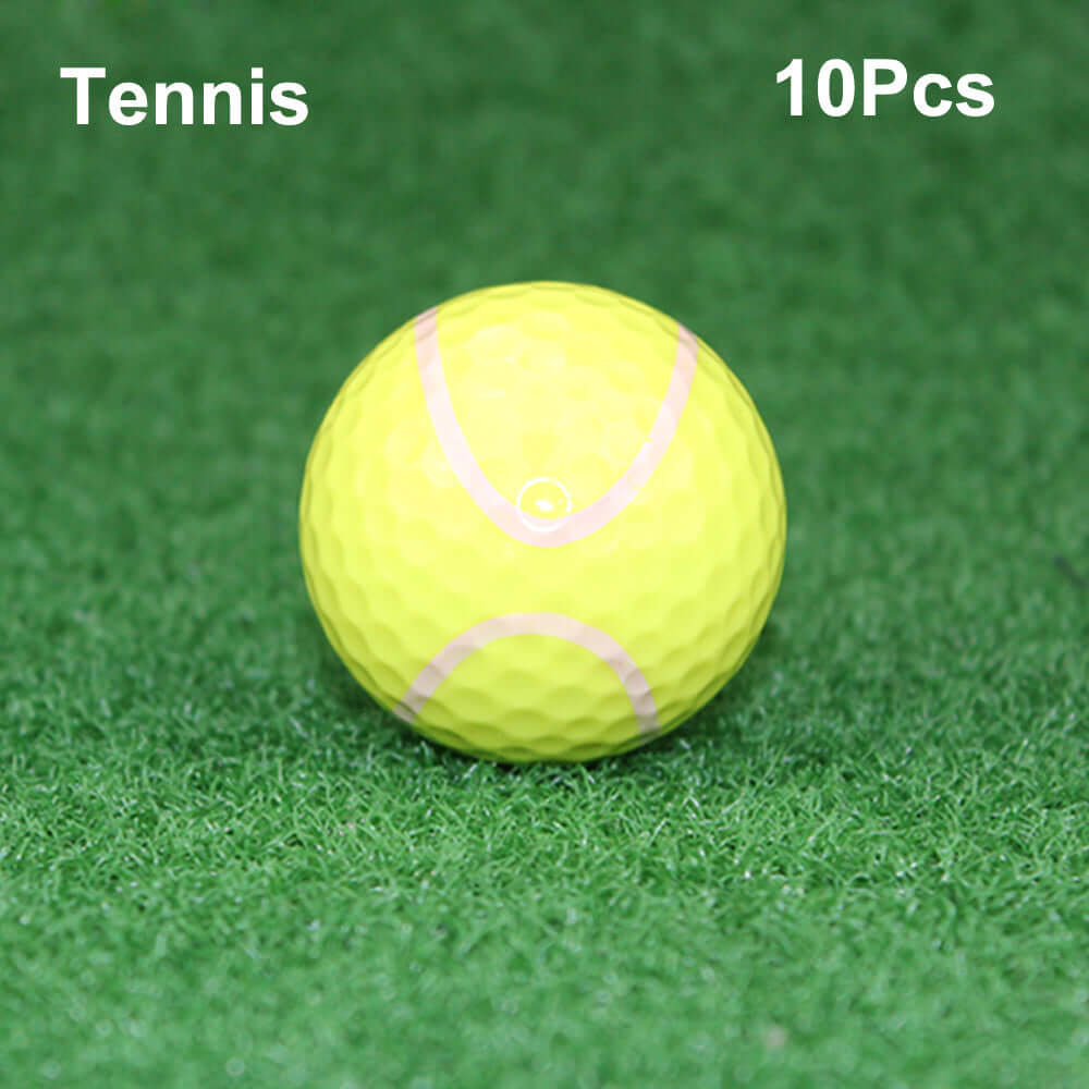 Golf Practice Ball Game Ball Gift Ball Sports Ball Gift Set in vibrant yellow, depicting a set of 10 tennis balls.
