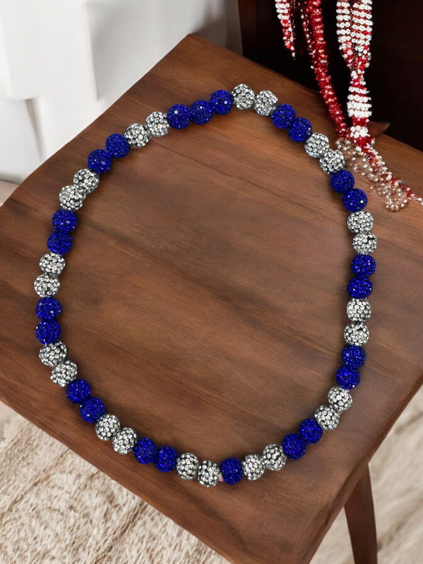 Curveball Blue  16" Unisex Baseball Necklace