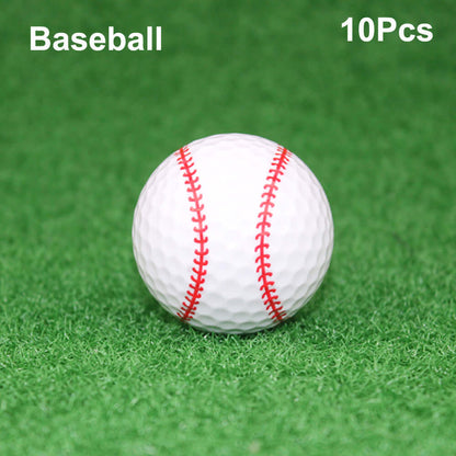 Golf Practice Ball Game Ball Gift Ball Sports Ball Gift Set on green turf with a classic white baseball design.